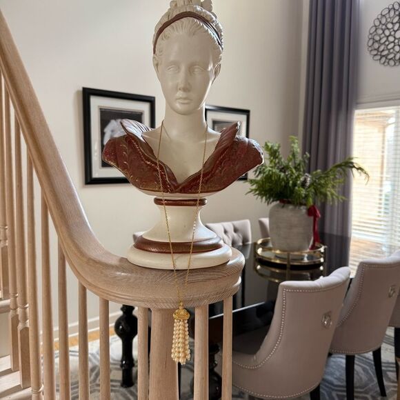 Deidre Hall Long Necklace with Pearl Cluster Tassel Pendant - Picture 10 of 10